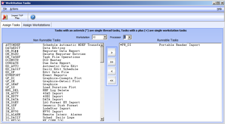 The Workstation tasks window.